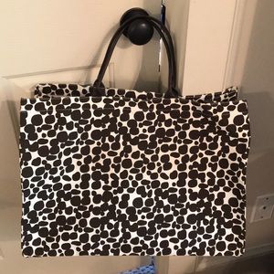 NWOT Large Brown & White Patterned Tote